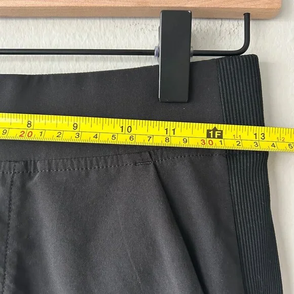 Athleta Brooklyn Ankle Pants Black Womens Size 00 Rib Panel Athleisure Travel - Picture 9 of 11